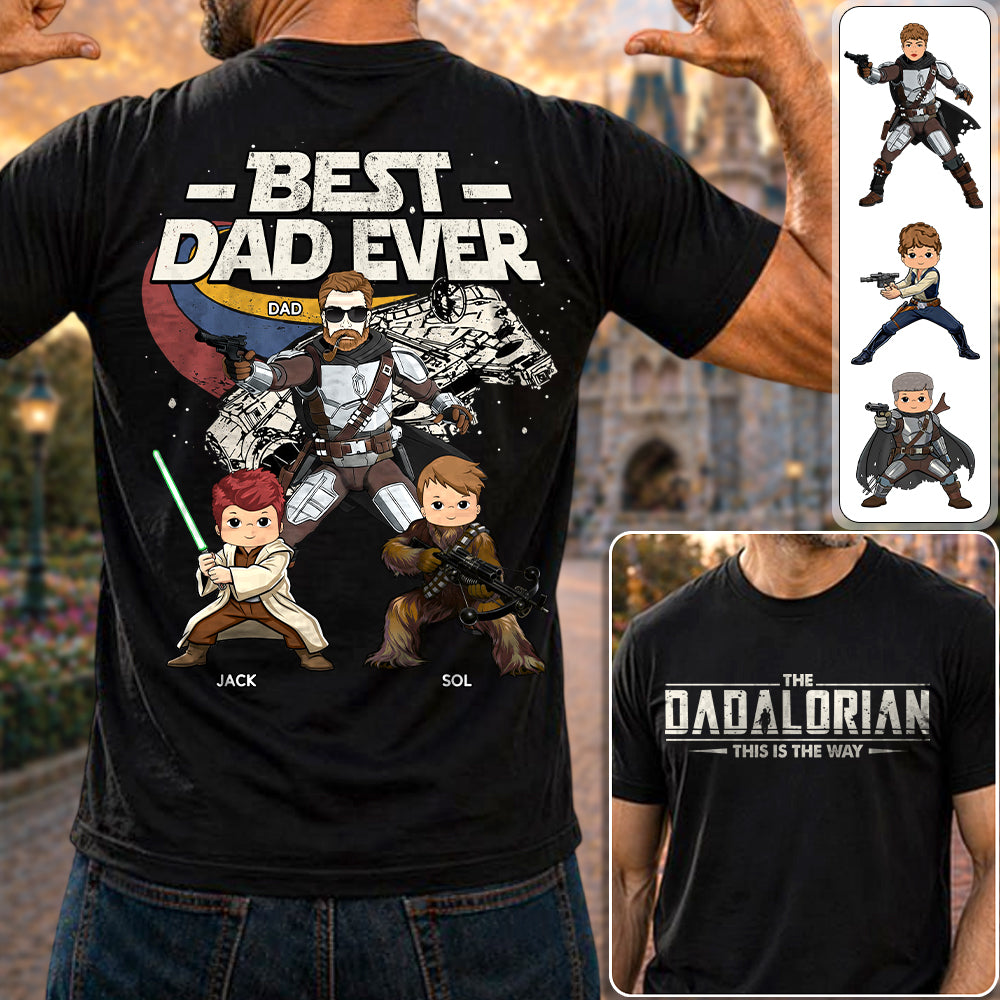 The Dadalorian - Best Dad Ever - Personalized Shirt Gift For Dad Mom Custom Nickname With Kids Na02 Hv01