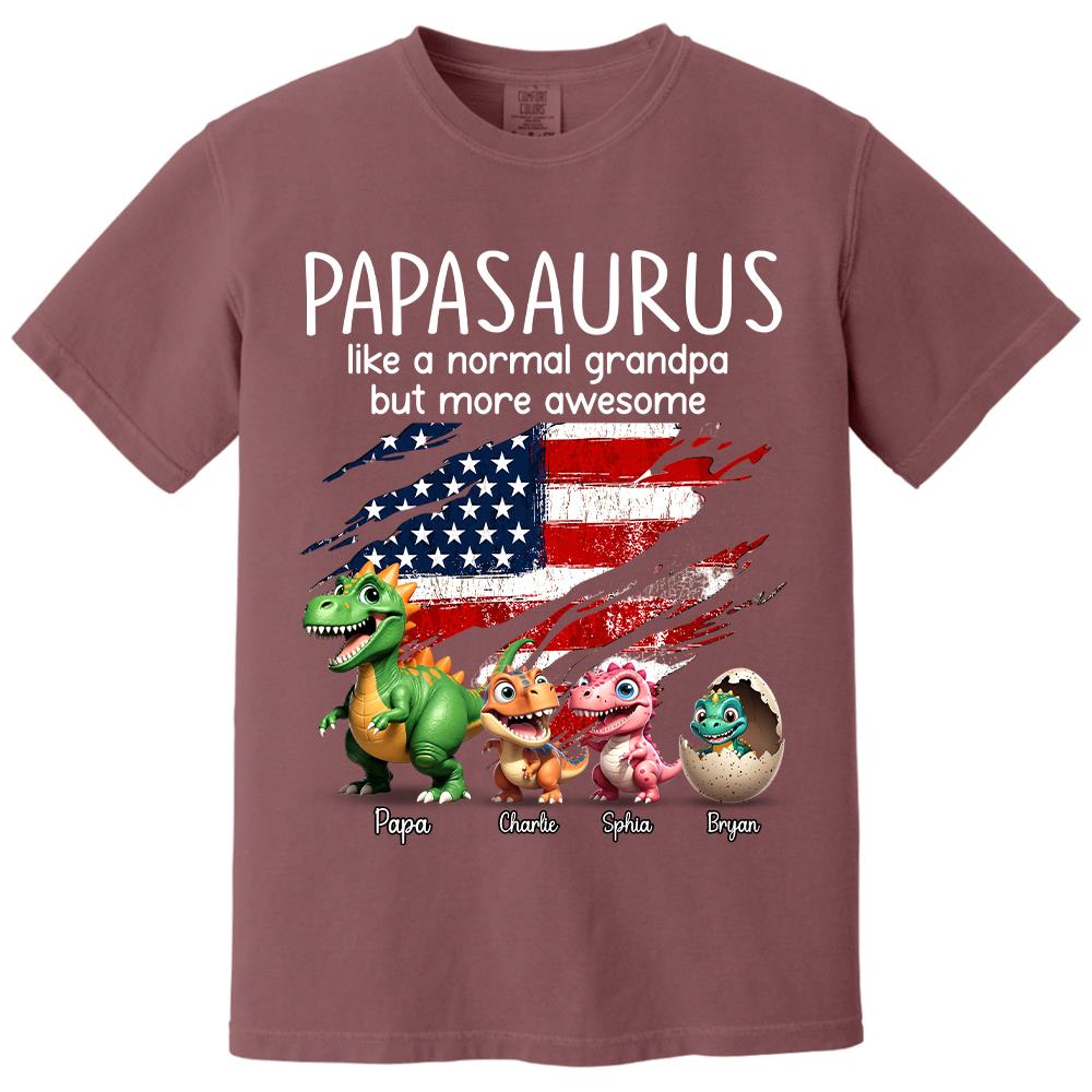 Custom Papasaurus And Kids  Dinosaurs Shirt, Father's Day Gift For Dad Grandpa L0411 Hv01