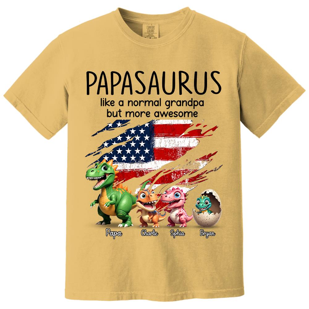 Custom Papasaurus And Kids  Dinosaurs Shirt, Father's Day Gift For Dad Grandpa L0411 Hv01