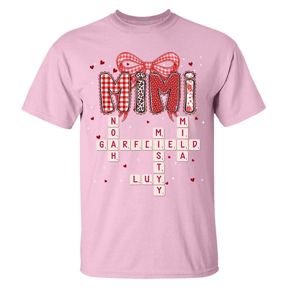 Personalized Mama Gigi Nana Crossword Valentine Shirt