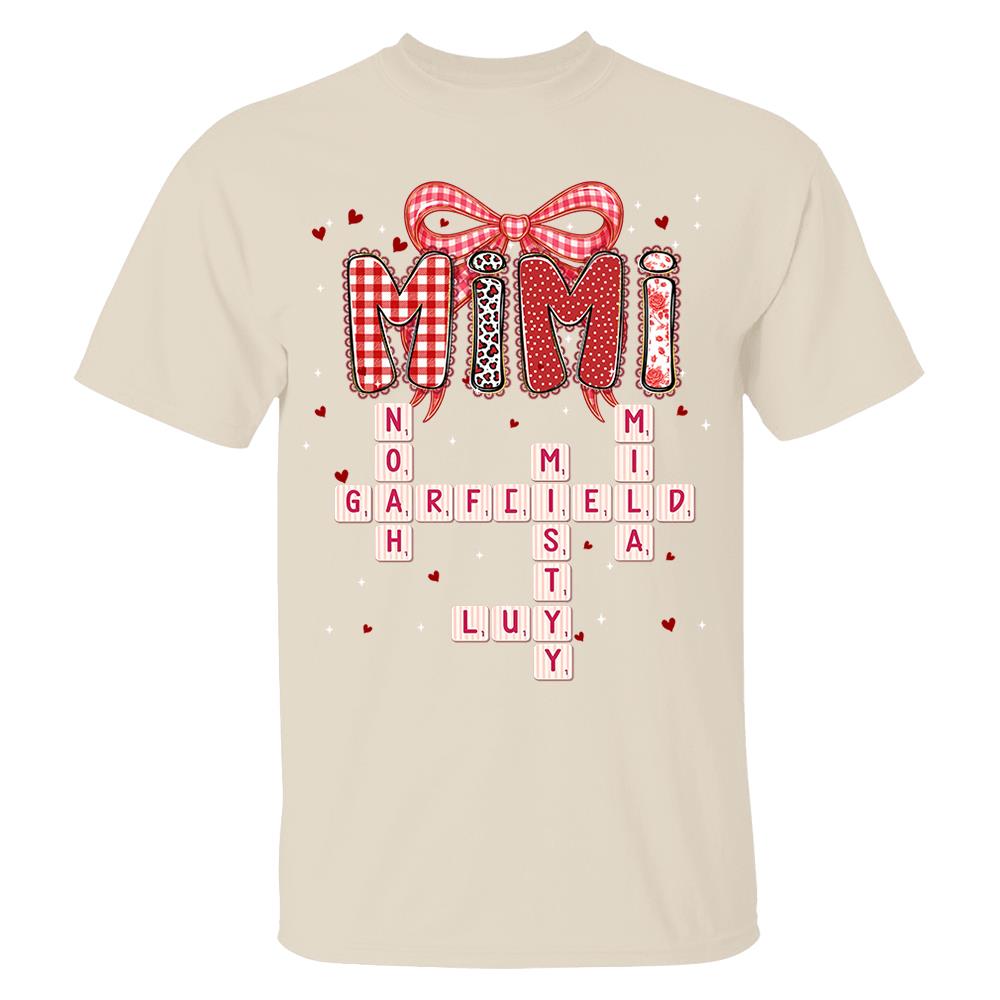Personalized Mama Gigi Nana Crossword Valentine Shirt
