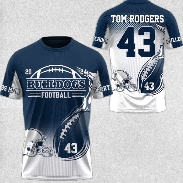 Custom Team Name Number All Over Print Shirt Gift For Football Lovers Football Mom Dad Game Day Shirt H2511