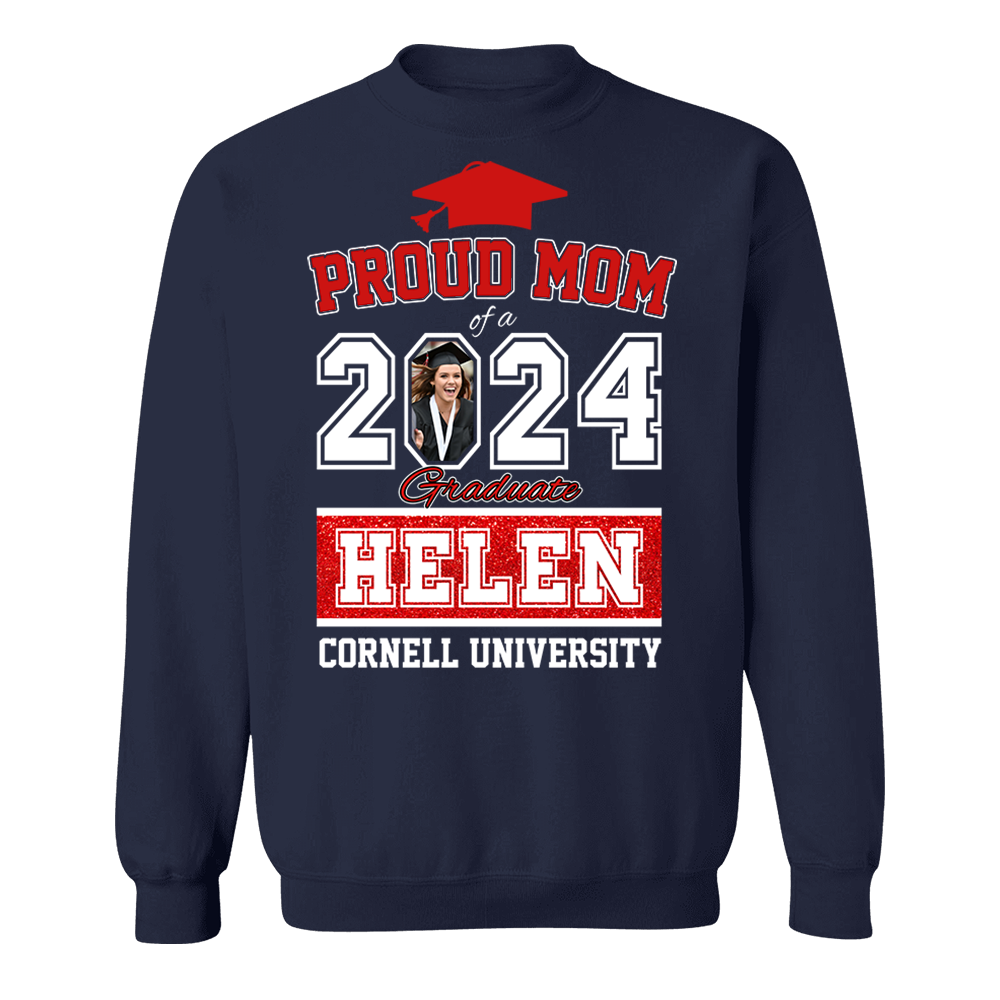 Proud Mom of a 2024 Graduate Shirt, Custom Photo For Family