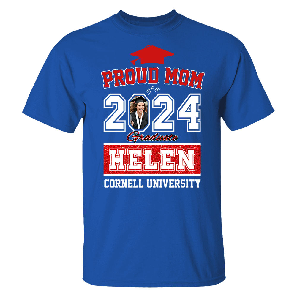 Proud Mom of a 2024 Graduate Shirt, Custom Photo For Family