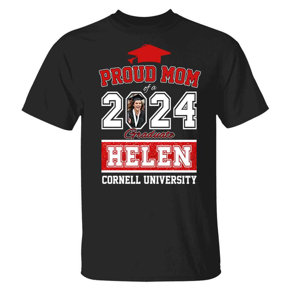 Proud Mom of a 2024 Graduate Shirt, Custom Photo For Family