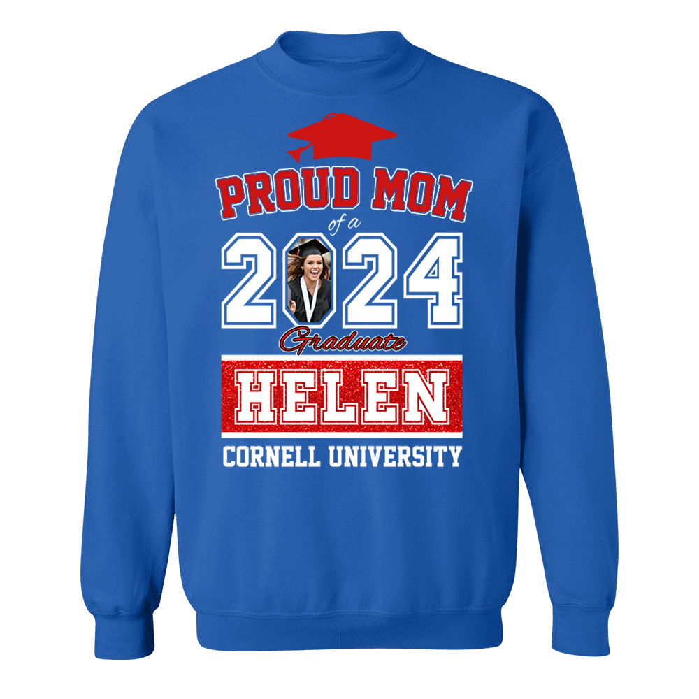 Proud Mom of a 2024 Graduate Shirt, Custom Photo For Family