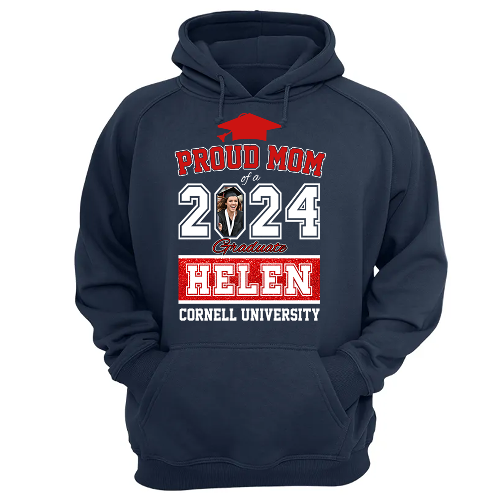 Proud Mom of a 2024 Graduate Shirt, Custom Photo For Family