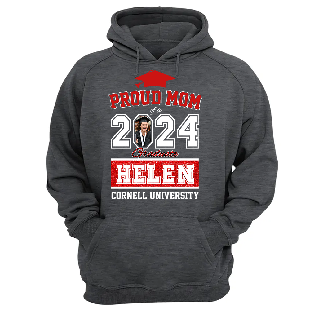 Proud Mom of a 2024 Graduate Shirt, Custom Photo For Family