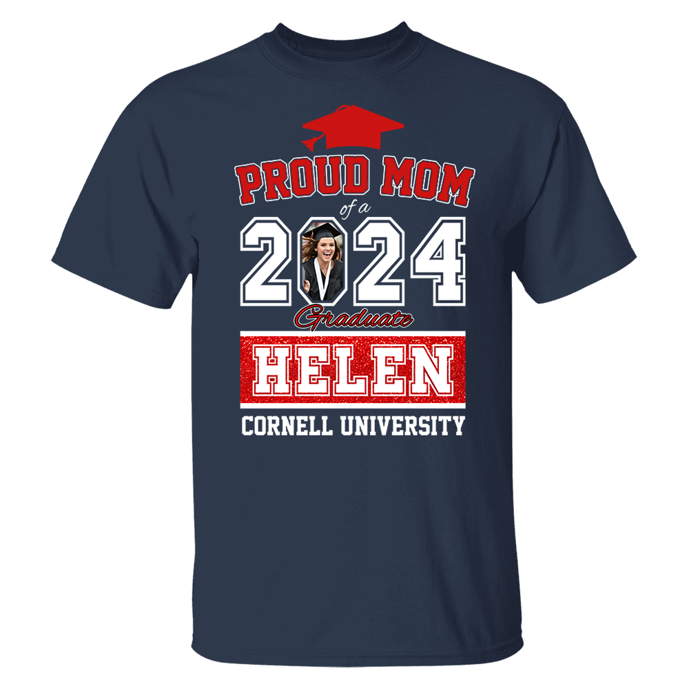 Proud Mom of a 2024 Graduate Shirt, Custom Photo For Family