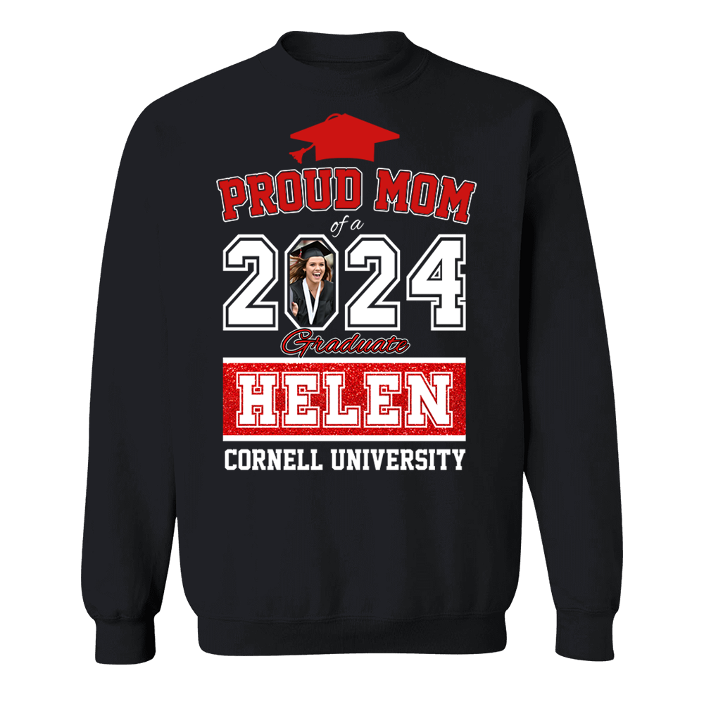 Proud Mom of a 2024 Graduate Shirt, Custom Photo For Family