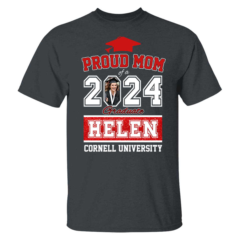 Proud Mom of a 2024 Graduate Shirt, Custom Photo For Family