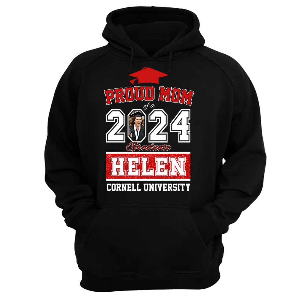 Proud Mom of a 2024 Graduate Shirt, Custom Photo For Family