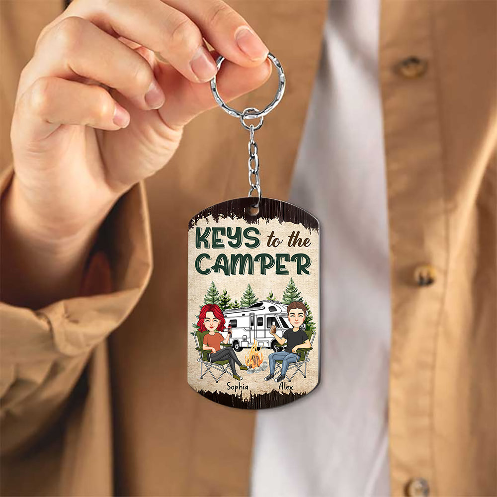 Key To The Camper - Custom Keychain For Couple, Best Family Gifts NA04 Tm01