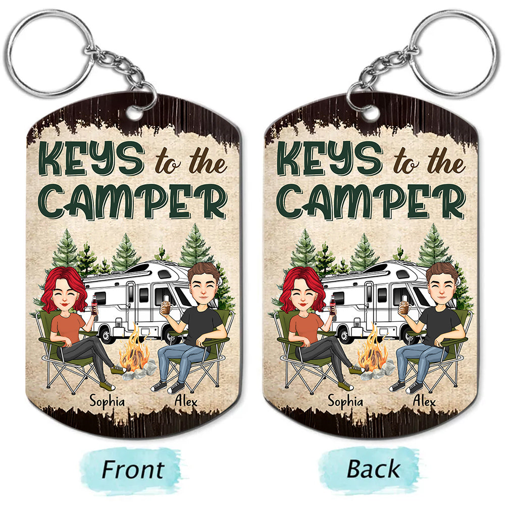 Key To The Camper - Custom Keychain For Couple, Best Family Gifts NA04 Tm01