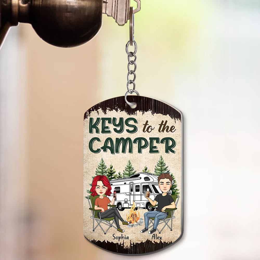 Key To The Camper - Custom Keychain For Couple, Best Family Gifts NA04 Tm01