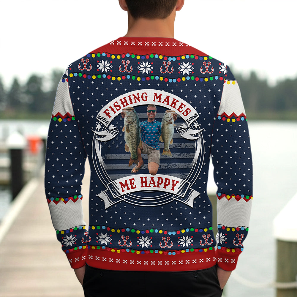 Merry Fishmas - Just One More Cast I Promise - Custom Fishing Photo Ugly Sweater - Gift For Fishing Lovers A2110 Hv01