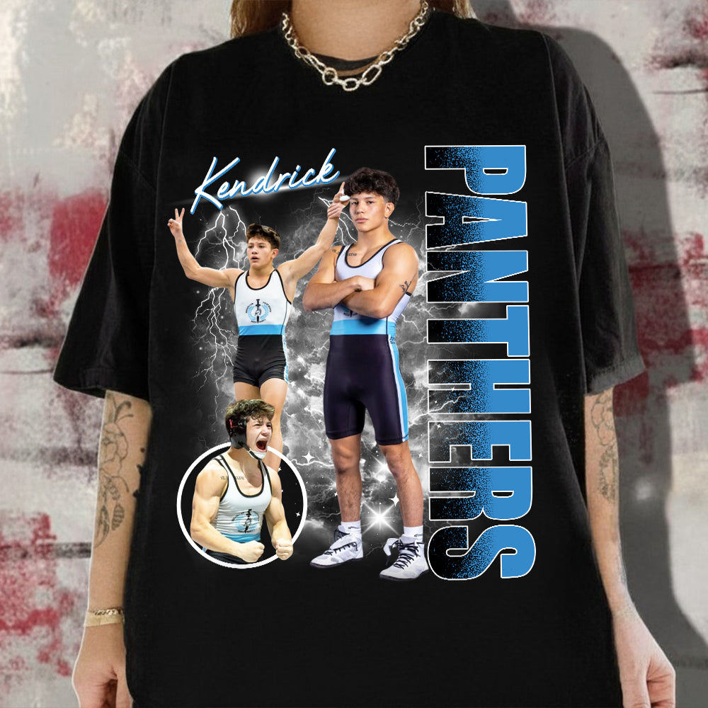 Custom Photo Wrestler Shirt - Personalized Team Name School Name Bootleg Shirt NA04 Hv01
