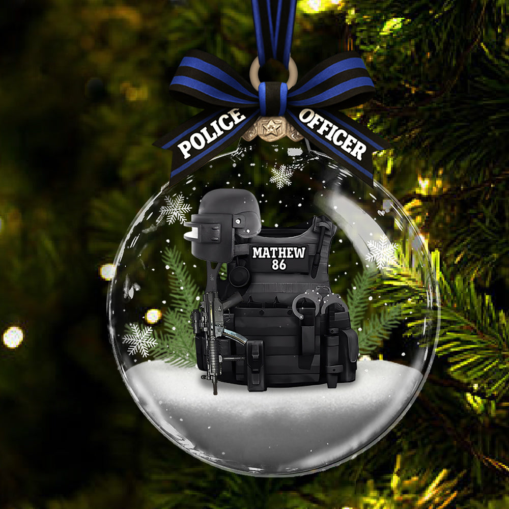 Proud Police Officer - Personalized Police Officer Acrylic Ornament T1807 Tm01