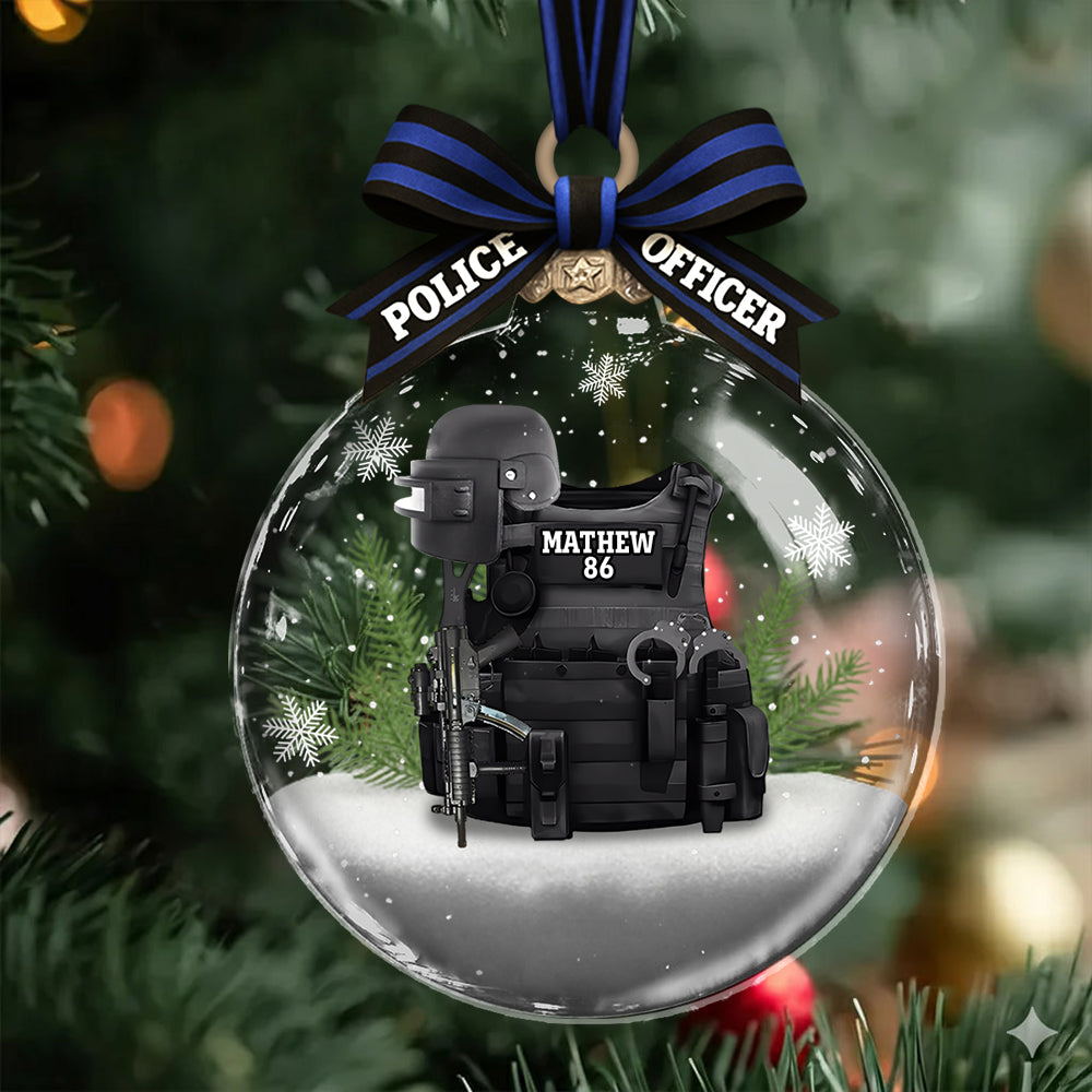 Proud Police Officer - Personalized Police Officer Acrylic Ornament T1807 Tm01