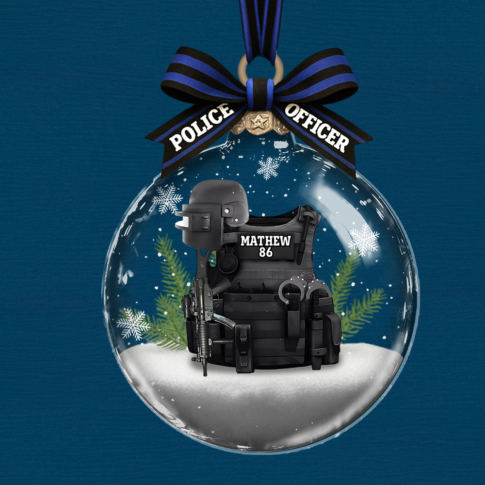 Proud Police Officer - Personalized Police Officer Acrylic Ornament T1807 Tm01