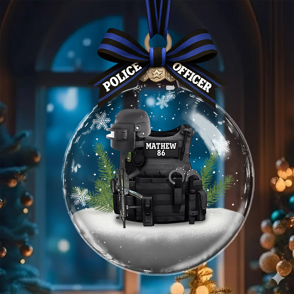Proud Police Officer - Personalized Police Officer Acrylic Ornament T1807 Tm01