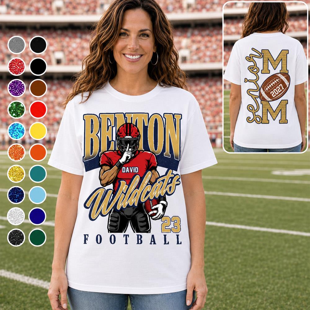 Custom Football Senior Mom 2027 Shirt, Senior Year Football Gift Idea L0411 Nh00