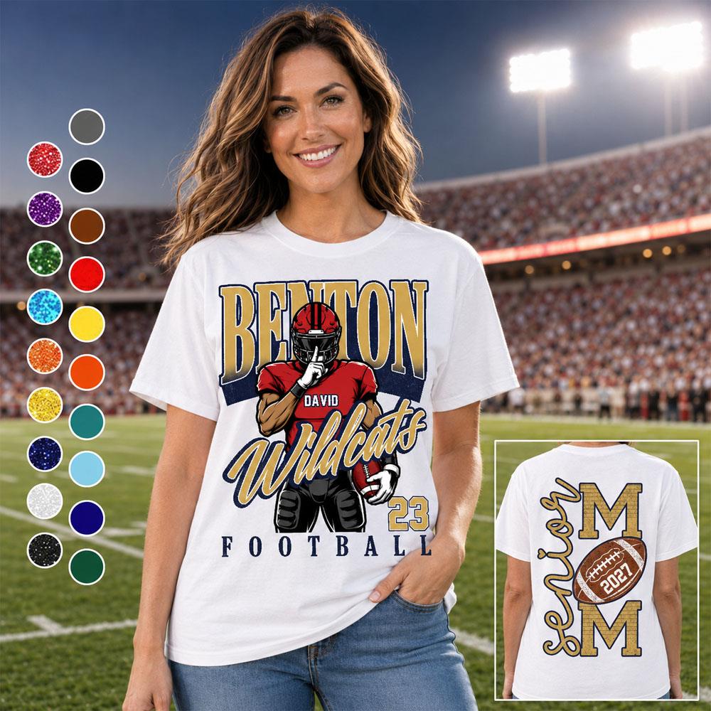 Custom Football Senior Mom 2027 Shirt, Senior Year Football Gift Idea L0411 Nh00