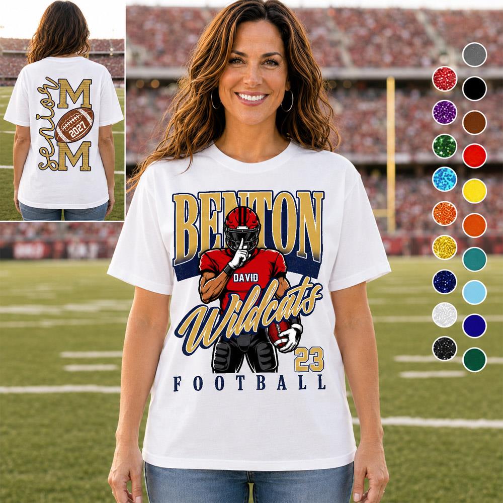 Custom Football Senior Mom 2027 Shirt, Senior Year Football Gift Idea L0411 Nh00