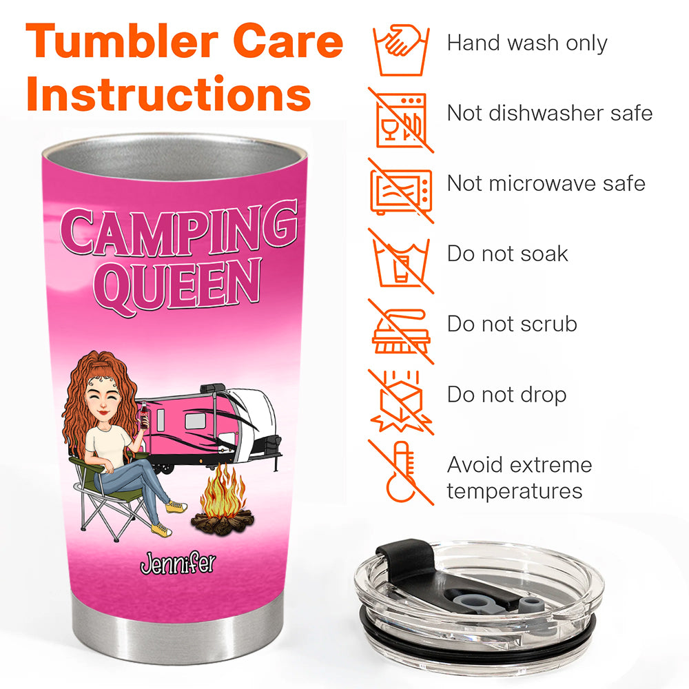 Camping Queen & King - Personalized Custom Tumbler For Camping Lovers, We Go Camping NA04 Tm01
