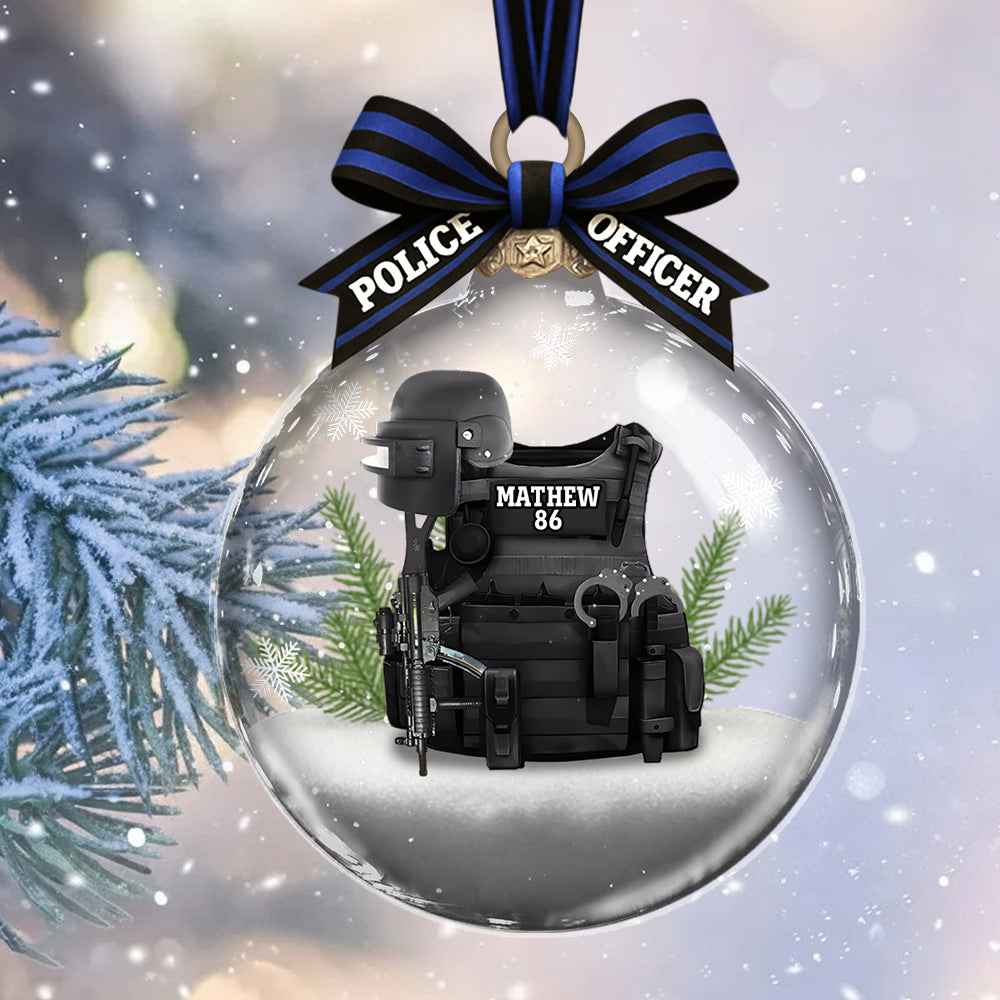 Proud Police Officer - Personalized Police Officer Acrylic Ornament T1807 Tm01