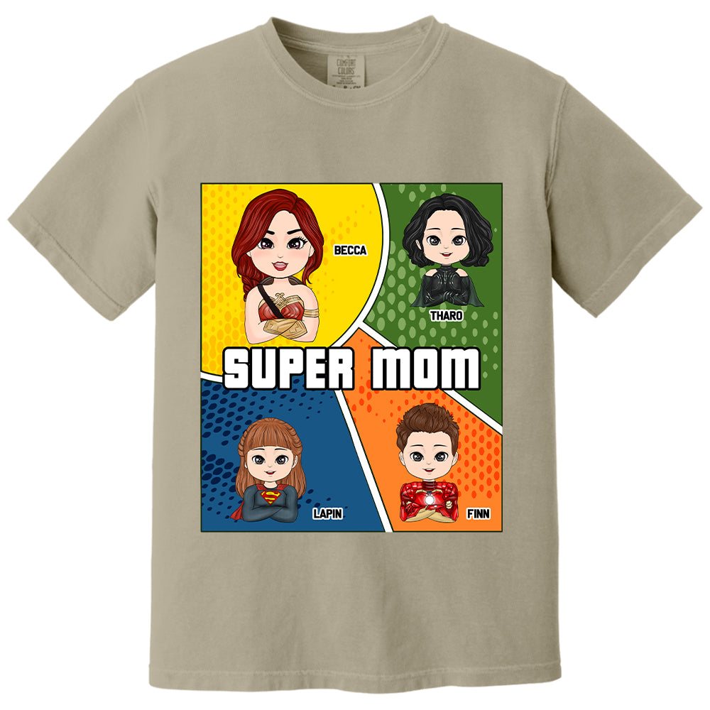 Super Mom Comic Strip Layout Style - Personalized Shirt For Mom Tu20