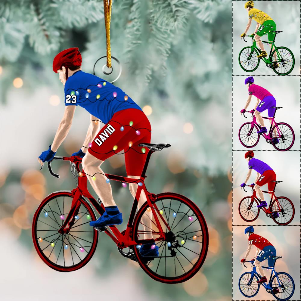 Personalized Male Cyclist, Bike Riding Christmas Ornament for Cyclist Nh00