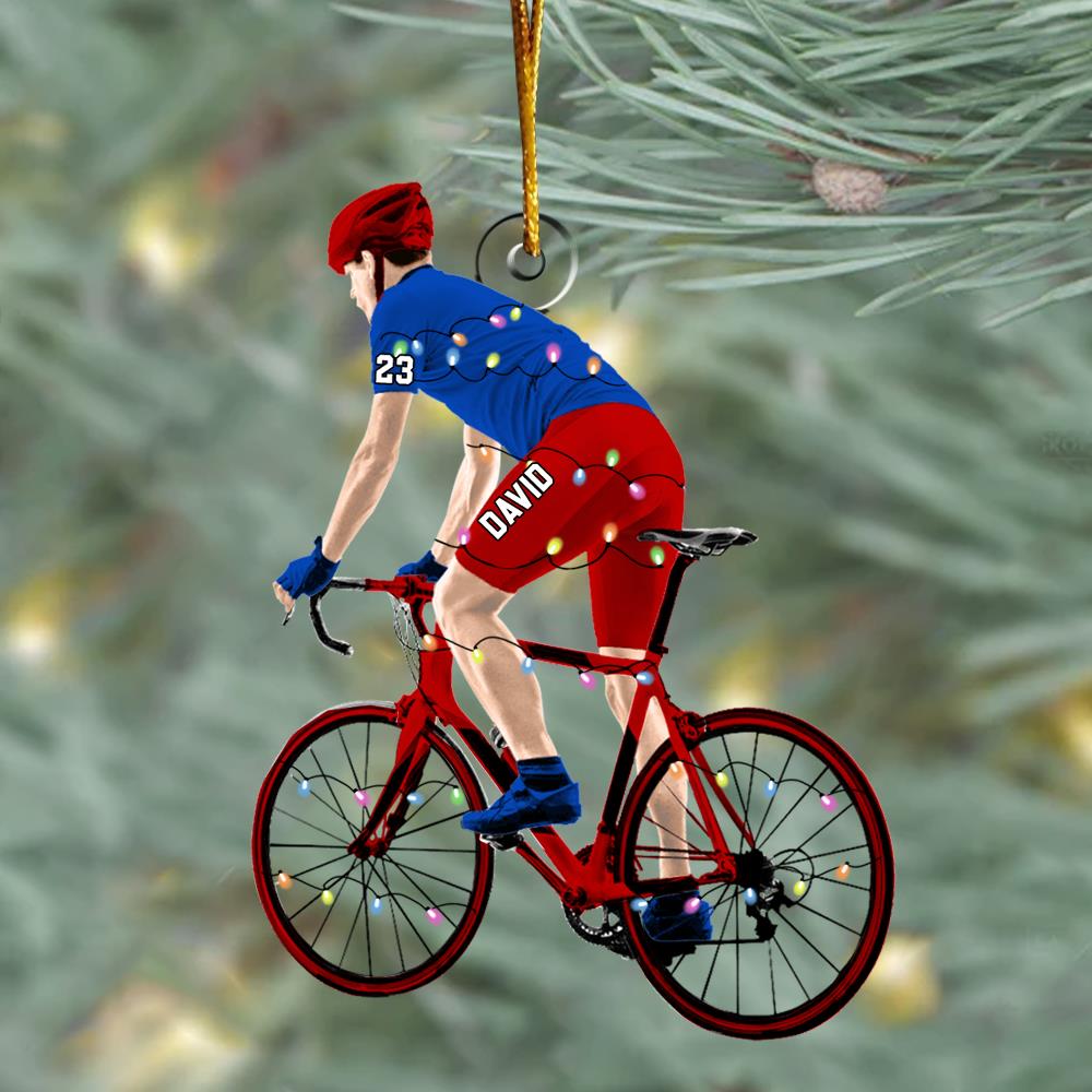 Personalized Male Cyclist, Bike Riding Christmas Ornament for Cyclist Nh00