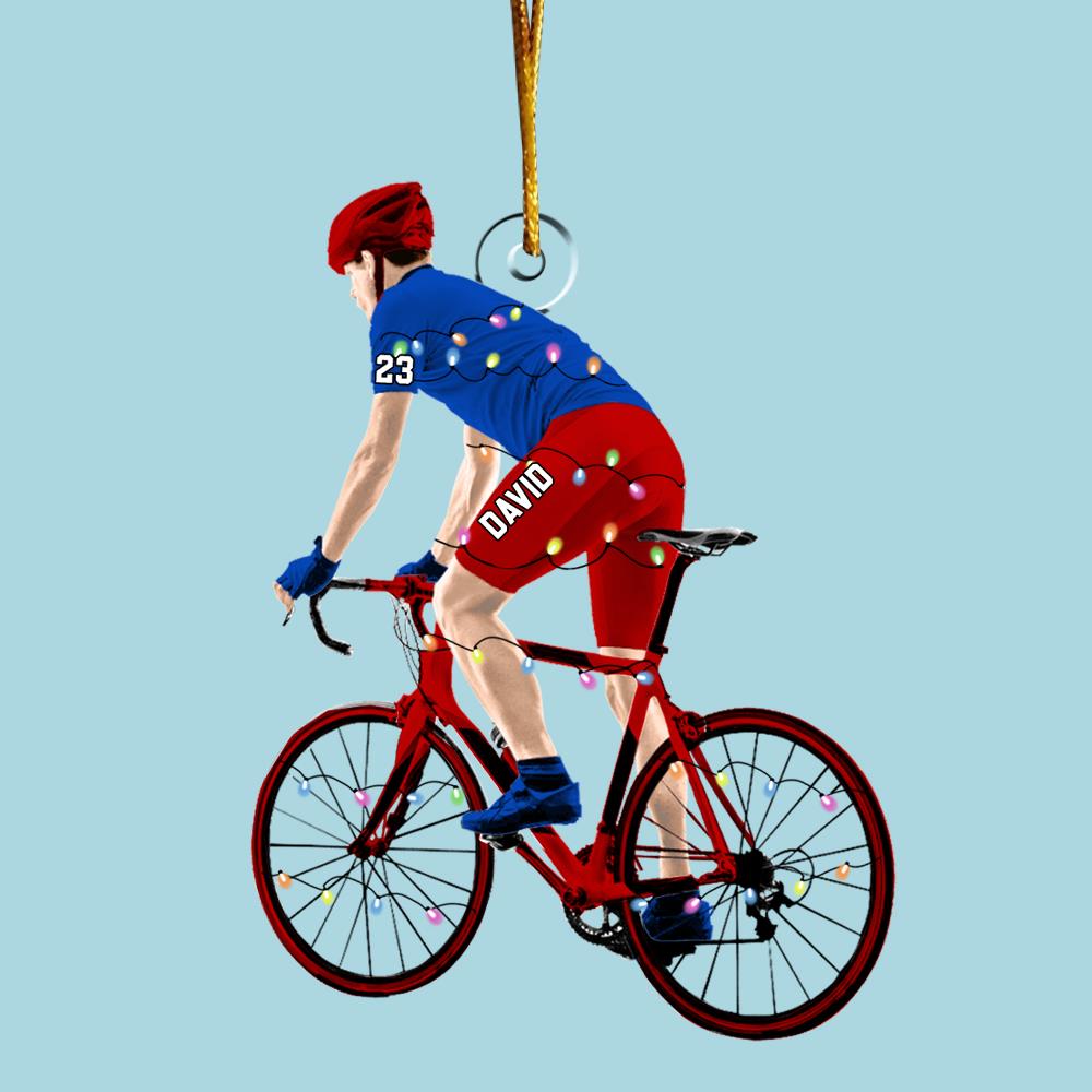 Personalized Male Cyclist, Bike Riding Christmas Ornament for Cyclist Nh00