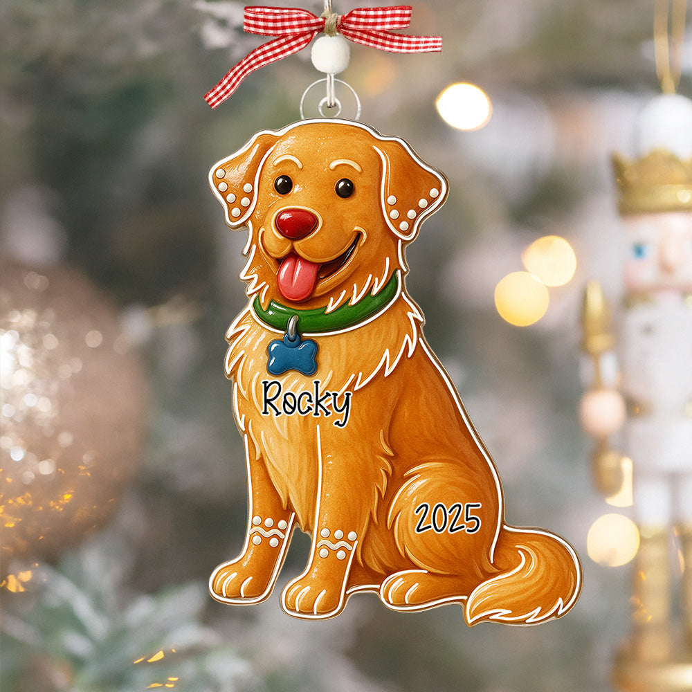 Dog Gingerbread Puppy Dog or Kitty Cat Custom Personalized Christmas Ornament Gift Personalized Dog Ornament Do99