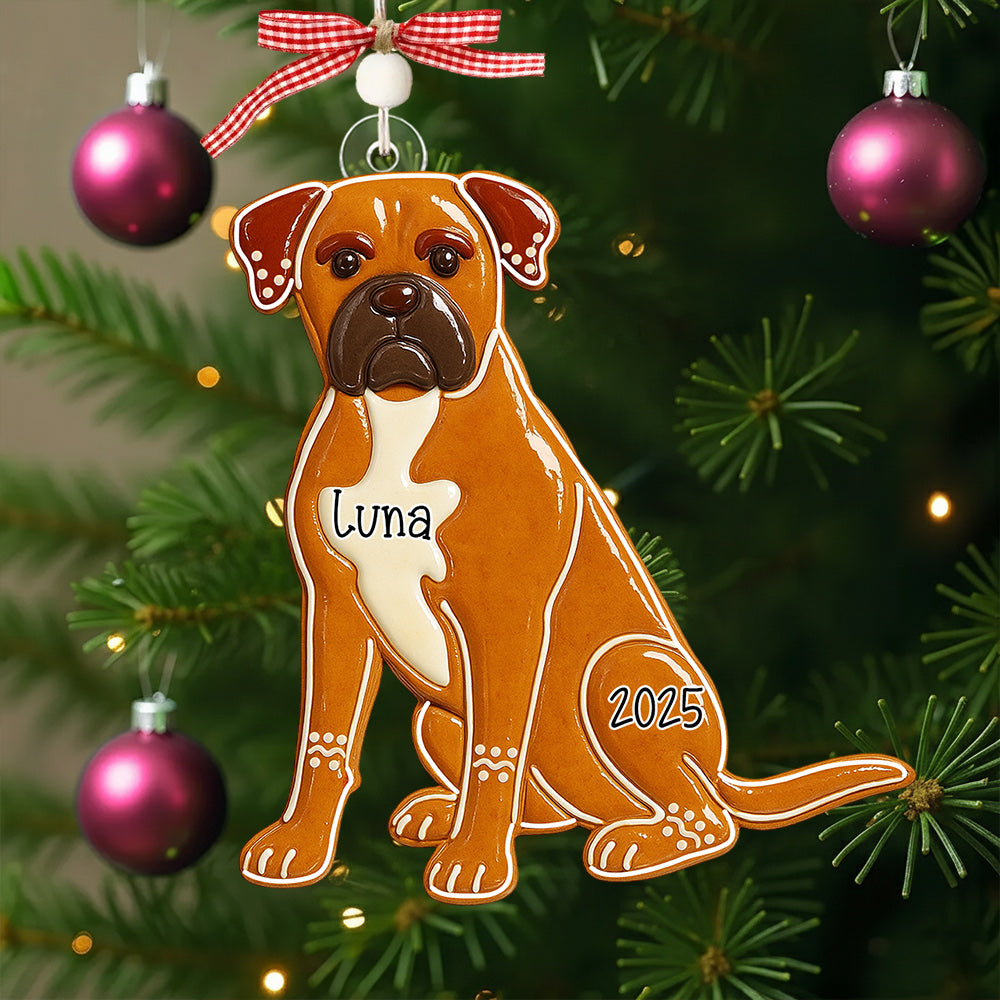 Dog Gingerbread Puppy Dog or Kitty Cat Custom Personalized Christmas Ornament Gift Personalized Dog Ornament Do99