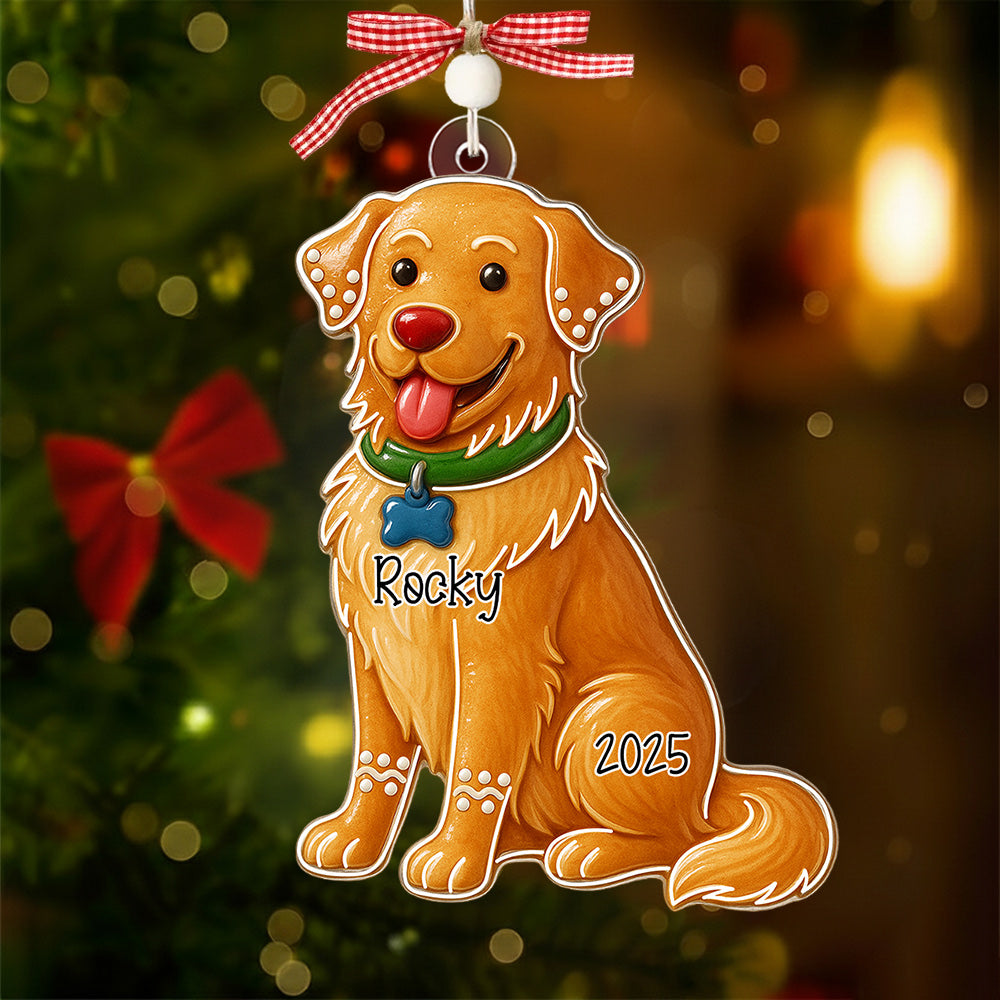 Dog Gingerbread Puppy Dog or Kitty Cat Custom Personalized Christmas Ornament Gift Personalized Dog Ornament Do99