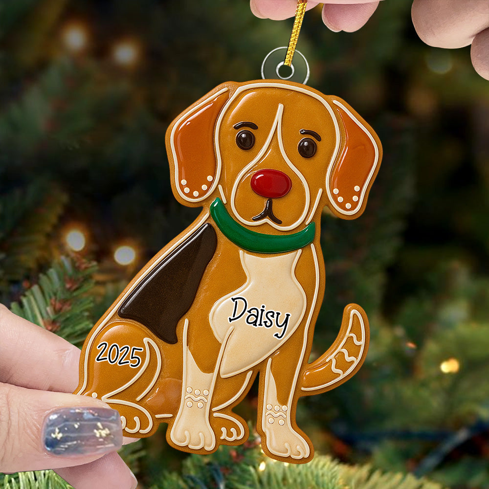 Dog Gingerbread Puppy Dog or Kitty Cat Custom Personalized Christmas Ornament Gift Personalized Dog Ornament Do99