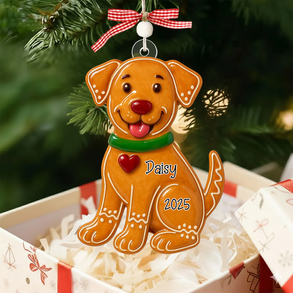 Dog Gingerbread Puppy Dog or Kitty Cat Custom Personalized Christmas Ornament Gift Personalized Dog Ornament Do99