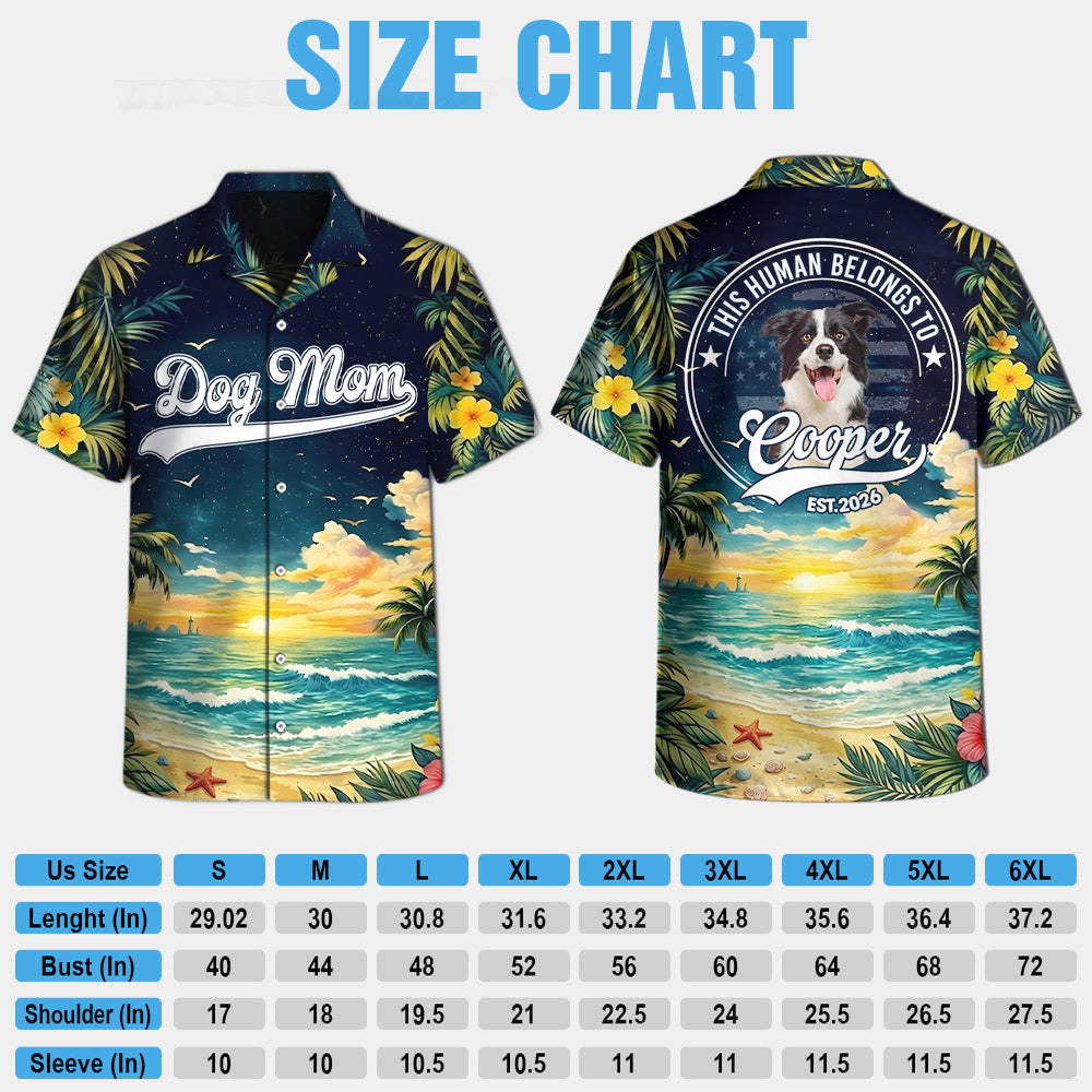 Dog Dad Dog Mom - This Human Belongs To - Personalized Hawaiian Shirt - Custom Photo Gift For Dog Lovers T1807 Li29