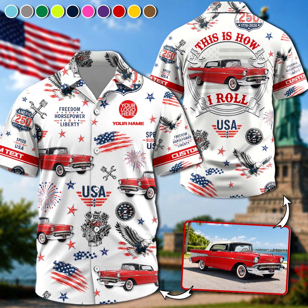 Celebrate America 250th Anniversary - Personalized Car Photo Hawaiian Shirt A2110 Pt99