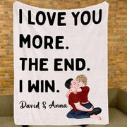 I LOVE YOU MORE Personalized Anniversary Gift Blanket For Girlfriend For Boyfriend For Wife For Husband First 2nd Anniversary Gift Valentines Gift For Couple Nh00