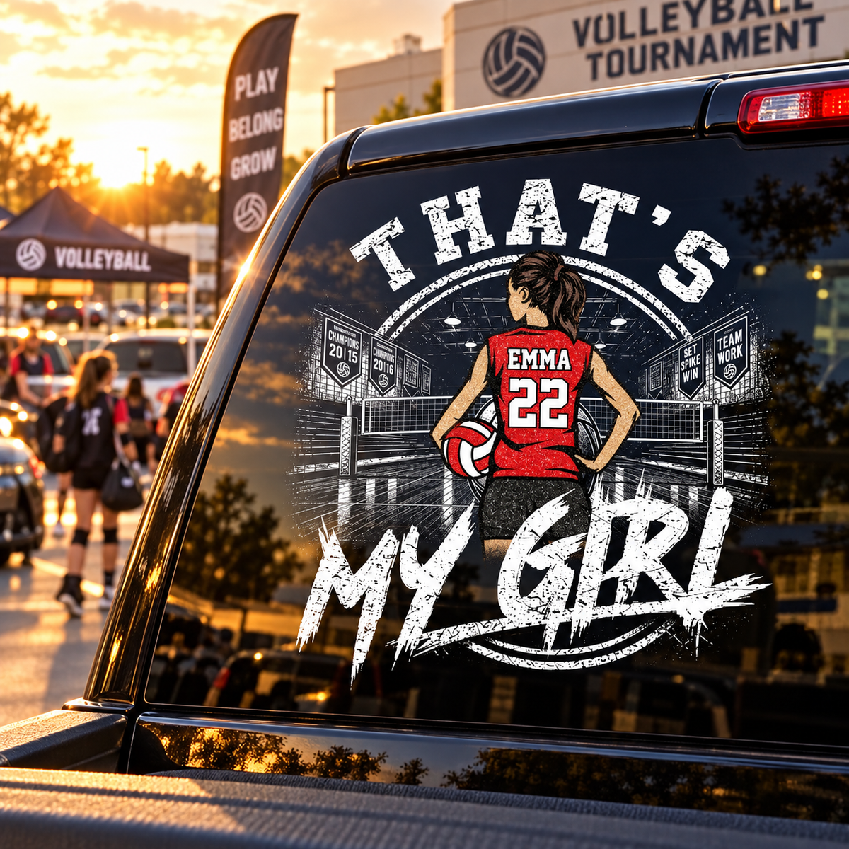 Personalized That's My Girl Car Decal, Custom Volleyball Player Sticker, Gift for Sports Moms and Dads T1807 T24
