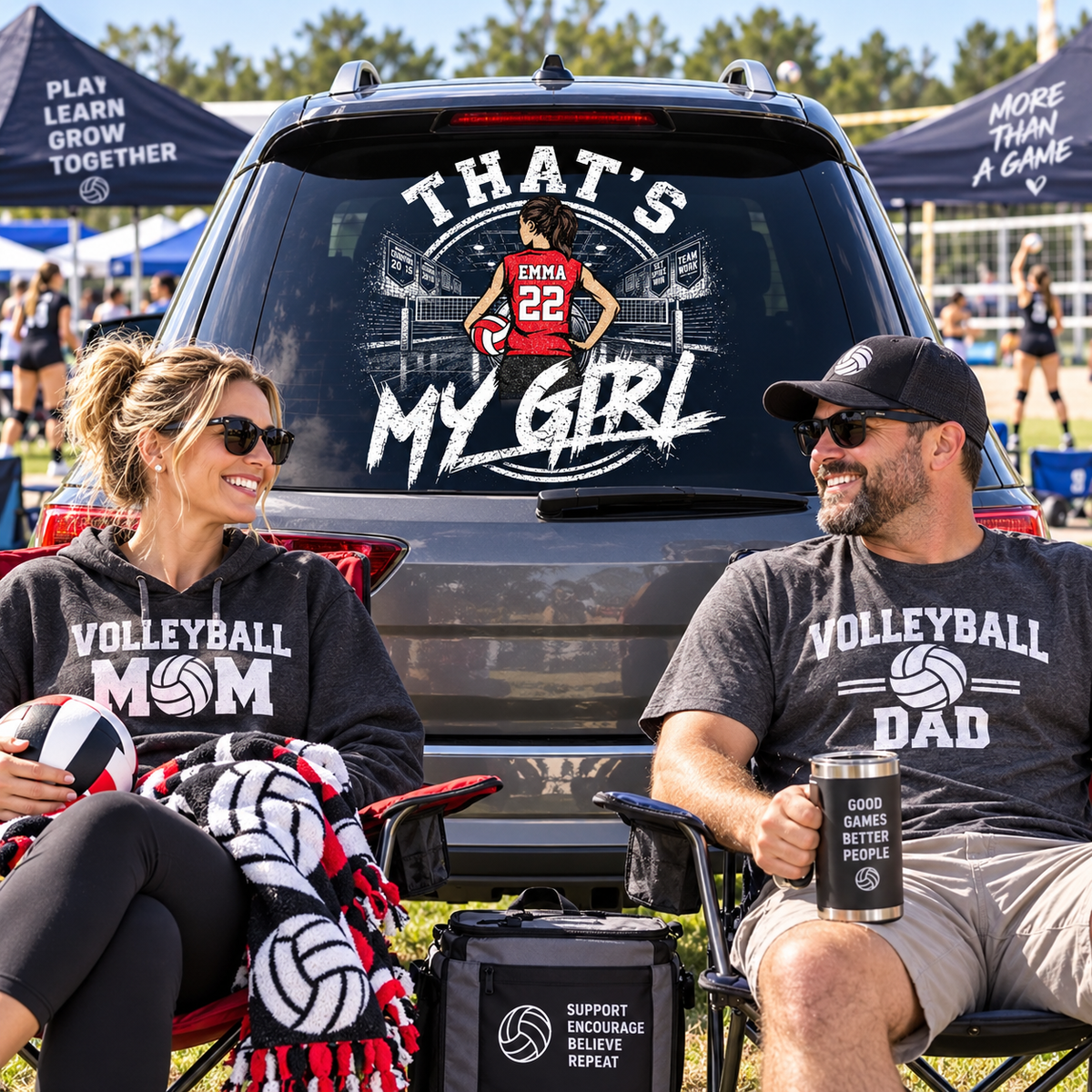 Personalized That's My Girl Car Decal, Custom Volleyball Player Sticker, Gift for Sports Moms and Dads T1807 T24