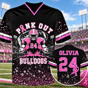 Custom Pink Out Team Shirt, School Breast Cancer Shirt Unisex Jersey L0411 T24