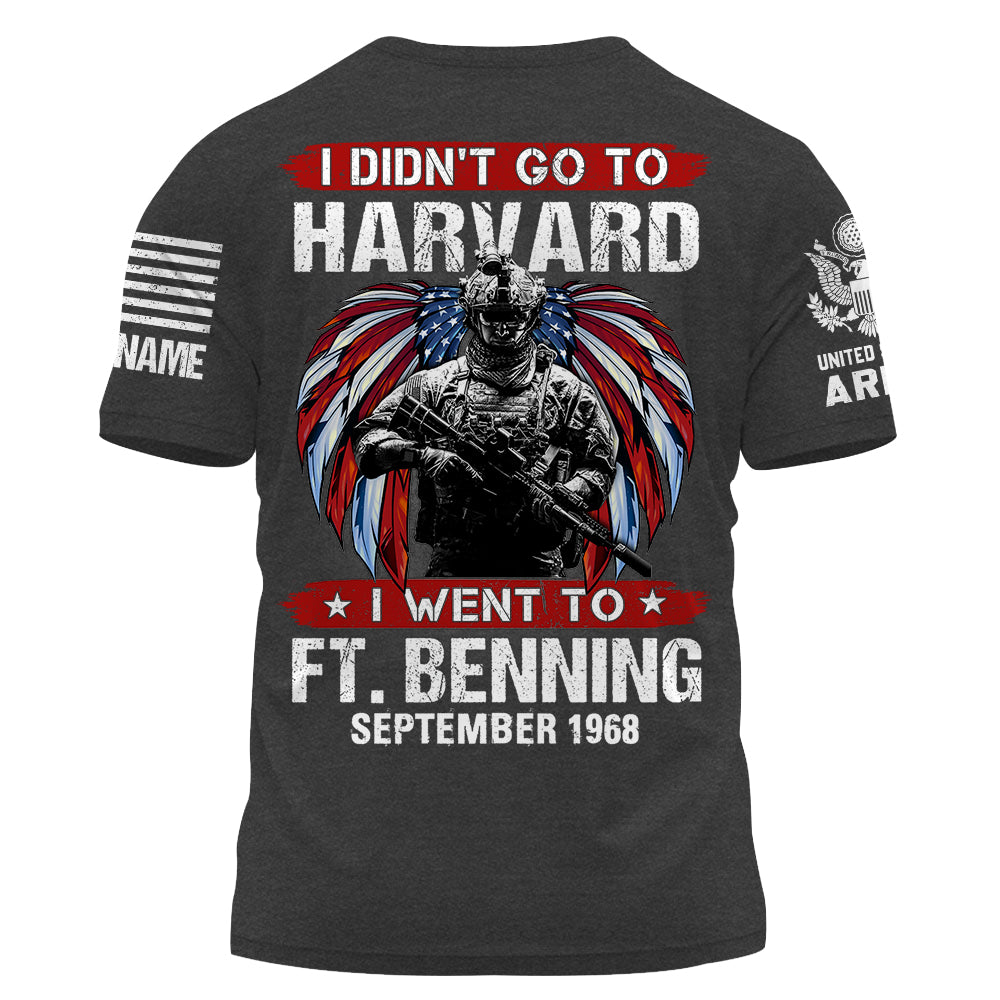 I Didn't Go To Harvard I Went To Military Base Personalized Shirt For Veteran Custom Branch K1702