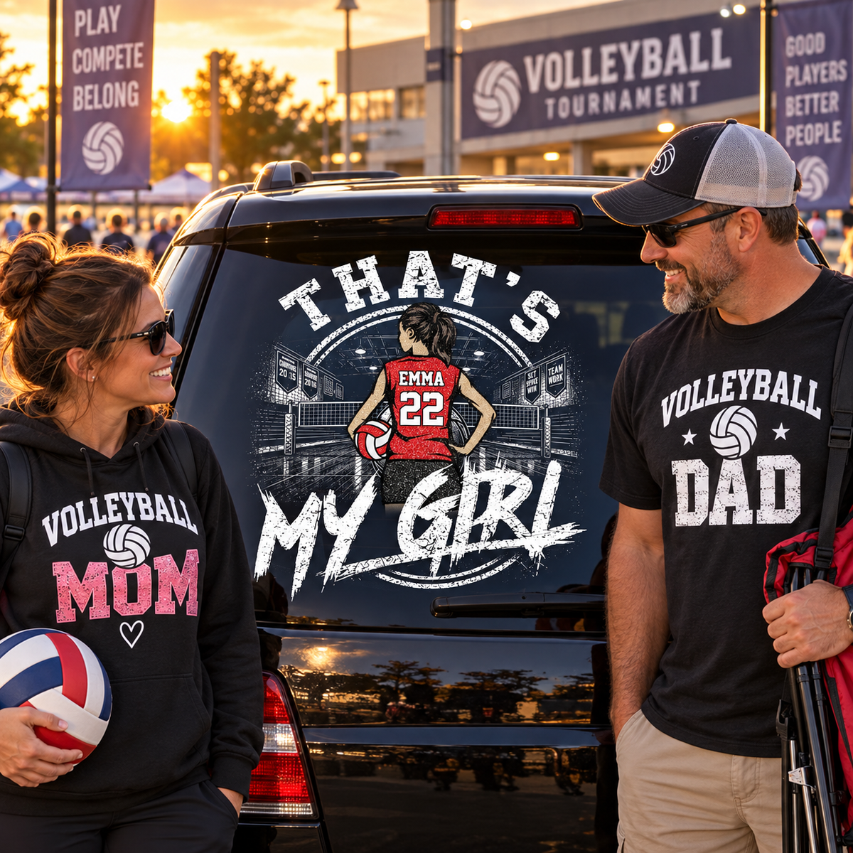 Personalized That's My Girl Car Decal, Custom Volleyball Player Sticker, Gift for Sports Moms and Dads T1807 T24