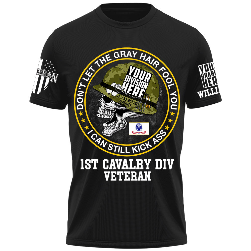 Dont Let The Gray Hair Fool You Skull Veteran Custom Shirt For US Military Veteran Dad Grandpa H2511