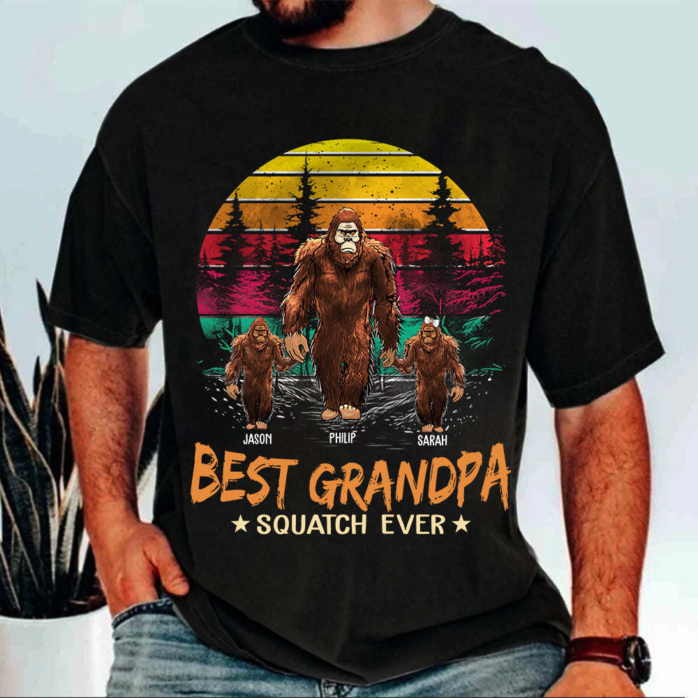 Best PaPa Squatch Ever Bigfoot - Personalized Vintage Shirt T1807 Li29