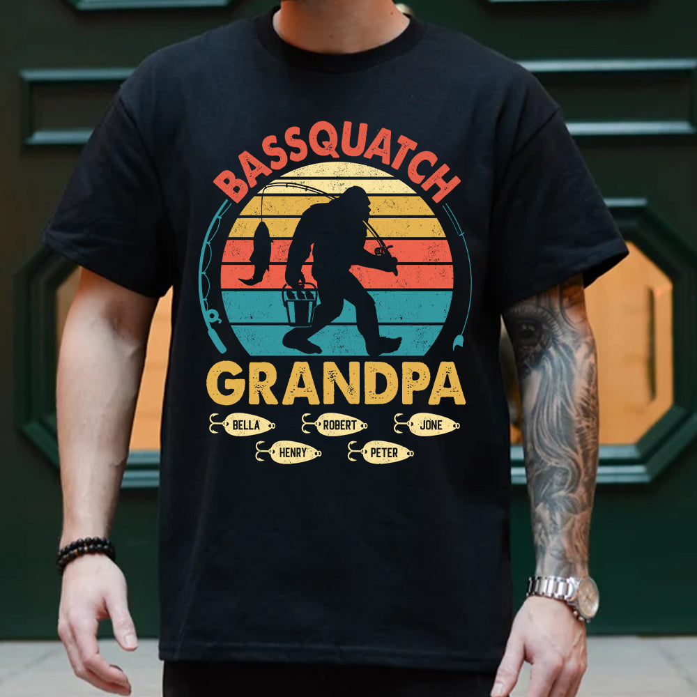 Personalized Bassquatch Bigfoot Fishing Shirt Father's Day